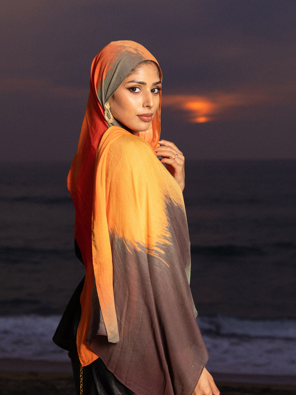 Sunset Strokes - Printed Modal Hijab