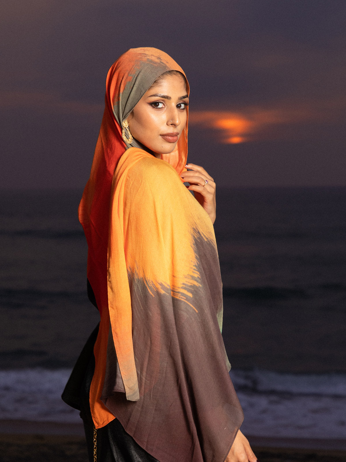 Sunset Strokes - Printed Modal Hijab