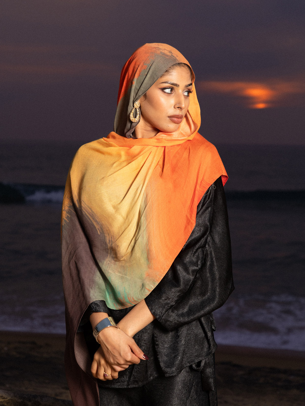 Sunset Strokes - Printed Modal Hijab
